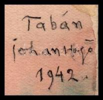 Johan Hugó (1891-1956): Tabán, 1942. Akvarell, ceruza, papír, jelzett. Proveniencia: Johan Hugó hagy...