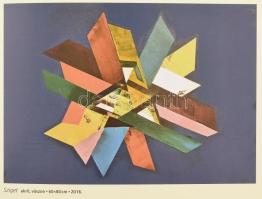 Koppány Attila (1947-): Sziget, 2018. Akril, kollázs, vászon. Jelezve jobbra lent, a hátoldalán auto...