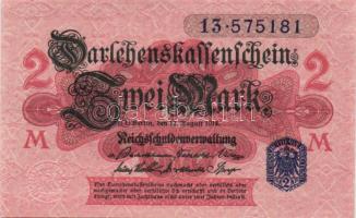Német Birodalom /Császárság 1914. 2M alapnyomatos kék "pecséttel", ritkább variáns T:I