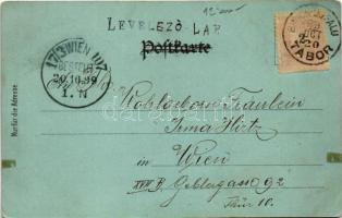 1899 (Vorläufer) Lajtabruck, Bruck an der Leitha; Harrach kastély, laktanya és őrség / Schloss, Wach...