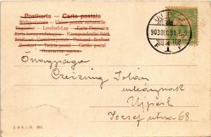 1903 Pigs at the bowling alley, small pig used as the ball. J. & A. i. B. 503. (EK)