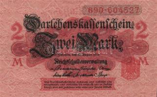 Német Birodalom /Császárság 1914. 2M (12x) alapnyomatos piros "pecséttel", egymás utáni ill. kis ugrású sorszámokkal T:I