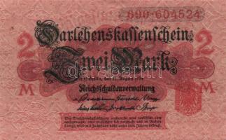 Német Birodalom /Császárság 1914. 2M (12x) alapnyomatos piros "pecséttel", egymás utáni il...