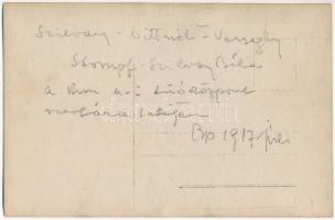 1917 Budapest VIII. Kun utcai tűzoltósági szertár tetején, tűzoltók és matróz (Szilvay, Dittrich, Ve...