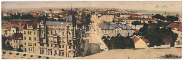 Pardubice, Pardubitz; Z. Hostovsky, Panorama. 2-tiled folding panoramacard