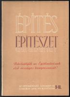 1951 Építés - Építészet. Az építőművészet, tudomány és gyakorlat lapja. III. évf. 9-10. sz. Szerk.: Lux László. Bp., 1951, Építőipari Könyv- és Lapkiadó Vállalat. Fekete-fehér képekkel illusztrálva. Kiadói papírkötés, kissé kopott borítóval. Megjelent 2480 példányban.