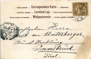1902 Párisi Nagy Áruház reklámlapja. Budapest, Kerepesi út 38. Műsorlap, pincér. Singer Lipót kiadás...