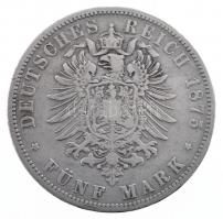 Német Államok / Poroszország 1875B 5M Ag I. Vilmos Hannover (27,35g) T:3 / German States / Prussia 1875B 5 Mark Ag Wilhelm I Hanover (27,35g) C:F Krause KM# 503