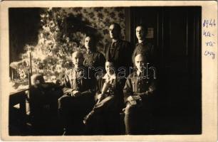1944 Hajmáskéri tábor, Karácsony katonatisztekkel: hadnagy, Varga Mihály főtörzsőrmester, Dombai szakaszvezető. photo
