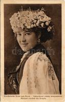 1916 Szászváros, Broos, Orastie; Szászvárosi román menyasszony. Jos. Drotleff Hermannstadt / Rumänische Braut aus Broos / Mireasa romana din Orastie / Transylvanian folklore, Romanian bride (fa)