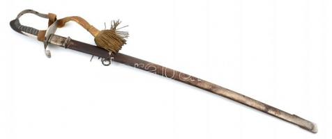 k.u.k. 1861M gyalogostiszti kard tiszti kardbojttal. H. Fischer Prag gyártói jelzéssel a pengén. / I...