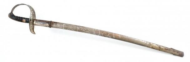 k.u.k. 1904M lovastiszti szablya, Meyersberg Solingen gyártói jelzéssel. Sérült, hiányos / Infantry ...