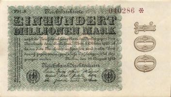 Német Birodalom /Weimari Köztársaság 1923. 100.000.000M T:I