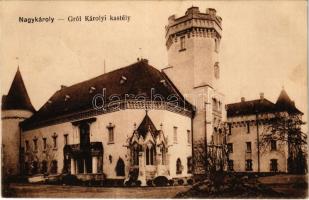 1916 Nagykároly, Carei; Gróf Károlyi kastély. Vasúti Levelezőlapárusítás 8219. / castle