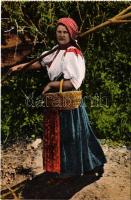 Kalotaszeg, Tara Calatei; Kalotaszegi leány / Magyarisches Mädchen aus Kalotaszeg (Siebenbürgen) / Transylvanian folklore