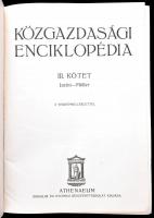 Közgazdasági enciklopedia. III. köt. Szerk.: Szterényi József. Bp.,(1929) ,Athenaeum. Kiadói kopott, foltos aranyozott félvászon-kötések.