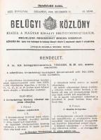 1924 Belügyi Közlöny. Kiadja: M. Kir. Belügyminisztérium. XXIX. évf. 1-58. sz. 1924. jan. 6.-dec. 30...