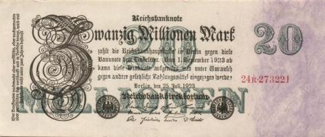 Német Birodalom / Weimari Köztársaság 1923. 20.000.000M T:I