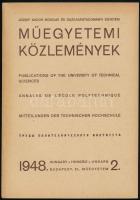 Műegyetemi Közlemények.1948. 2. sz. Szerk.: Dr. Mihailich Győző. Bp., 1948, Mérnöki Továbbképző Intézet (Műegyetemi-ny.), 96 p. Benne többek között Rados Jenő, építész, építészettörténész, ill. Weichinger Károly építész írásaival. Fekete-fehér képekkel, ábrákkal illusztrálva. Angol, német és francia nyelven. Kiadói papírkötés, a hátsó borítón kisebb szakadással.