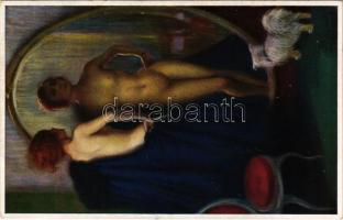 La femme / Erotic nude lady art postcard. No. 1227. s: S. Bender