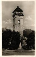 1941 Rozsnyó, Roznava; Őrtorony, Gróf Andrássy Dénesné (Franciska) szobor. Fuchs József kiadása / watchtower with Hungarian irredenta propaganda and coat of arms, statue, monument