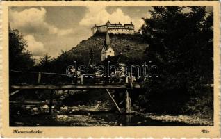 1941 Krasznahorkaváralja, Krásnohorské Podhradie; Krasznahorka vára, fahíd / Hrad Krásna Horka / castle, wooden bridge (EK)