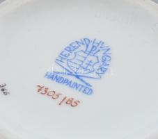Herendi virág mintás kaspó kézzel festett jelzett hibátlan 7,5 cm