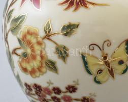 Zsolnay virág mintás váza kézzel festett jelzett (Dezsőné) hibátlan 27 cm