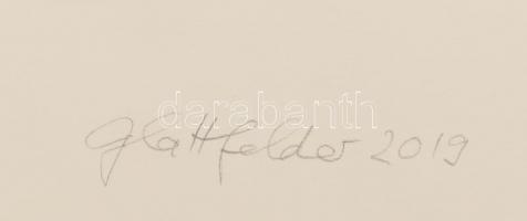 Hans Jörg Glattfelder (1939-): Vektorok, 2019. Színes ceruza, kollázs, papír, jelzett, számozott (0 ...