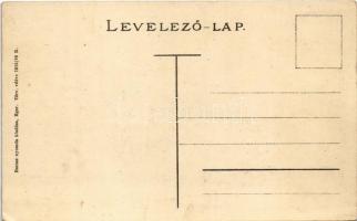 Eger, vár. Szecessziós keret magyar zászlóval és címerrel