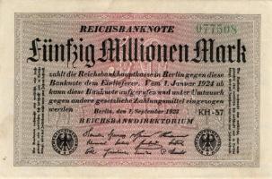 Német Birodalom / Weimari Köztársaság 1923. 50.000.000M 3 klf vízjellel T:I,I-