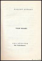 Faludy György: Villon balladái. New York-Geneve, én., Pea Könyvek. Emigráns kiadás. Modern műbőr-köt...