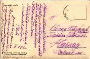 Portyázó járőr. Rendőrségi emléklap bizottság, Belügyminisztérium kiadása / Hungarian policemen