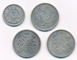 Japán 1917. 10s Ag + 1958. 100Y Ag + 1959. 100Y Ag + 1964. 100Y Ag "Tokiói Olimpia" T:2,2-...