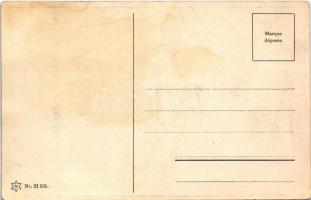 Pár koponyát formázó autóban. Optikai illúziós képeslap / Couple in a skull-shaped automobile. Optic...