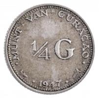 Curacao 1947 1/4G Ag I. Vilma T:2,2- Curacao 1947 1/4 Gulden Ag Wilhelmina I C:XF,VF Krause KM#44