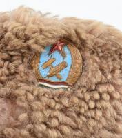 Magyar Néphadsereg 1950M tiszti téli sapka usanka, Rákosi címerrel / Officer's winter cap