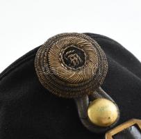 k.u.k. fekete tiszti sapka, vörös béléssel, sárga csíkkal a belső oldalán / Austro-Hungarian black o...