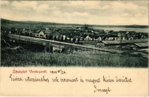 1900 Verőce, Nógrádverőce; vasútállomás (a vágányok felől földszintesnek látszik mert a vasút itt végig magas töltésen haladt régen is)