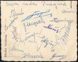 1947 Sparta - Ujpest (5:2) barátságos labdarúgó mérközésről a magyar csapat tagjai által aláírt képe...