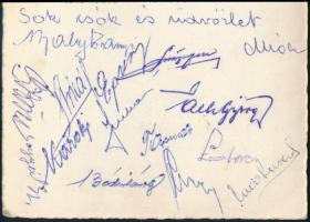 1948 Grasshoppers - Ujpest (6:0) barátságos labdarúgó mérkőzésről a magyar csapat tagjai által aláír...