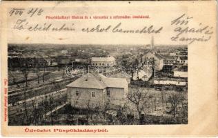 1904 Püspökladány, Fő utca, városrész, református imaház, templom. Özv. Illés Elekné kiadása (EK)