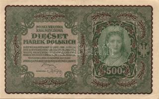 Lengyelország 1919. 500M (2x) egymás utáni sorszámokkal T:II,II-