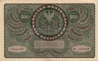 Lengyelország 1919. 500M (2x) egymás utáni sorszámokkal T:II,II-