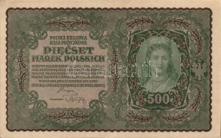 Lengyelország 1919. 500M (2x) egymás utáni sorszámokkal T:II,II-