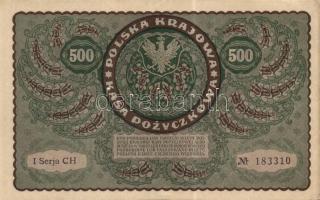 Lengyelország 1919. 500M (2x) egymás utáni sorszámokkal T:II,II-