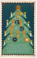 Kellemes karácsonyi ünnepeket! Az Orsz. Magy. Kir. Iparművészeti iskola levelezőlapjai. Ungarische Werkstätte (No. 2021) / Hungarian art postcard, Christmas (non PC) (EK)