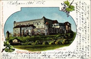1901 Zólyom, Zvolen; vár. Özv. Löwy Samuné kiadása / hrad / castle. Art Nouveau