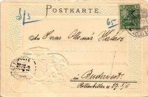 1900 Strasbourg, Strassburg i. Elsass; Broglieplatz / square. Passepartoutkarte 123818. Embossed Art...