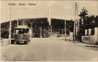 Trieste, Trieszt; Opcina Obelisco, Ristorante / electric railway, tram, restaurant, obelisk monument